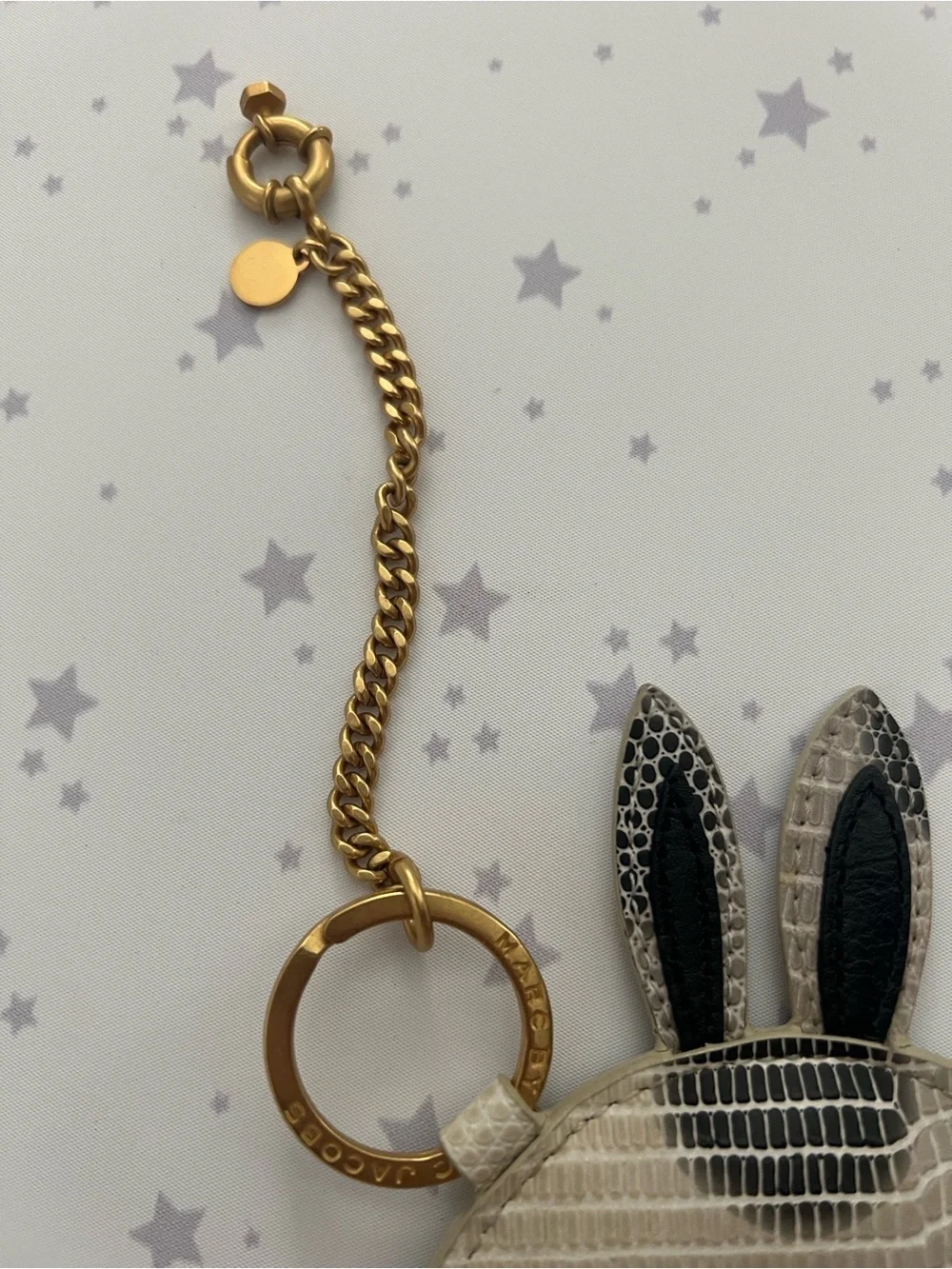Marc Jacobs Gray & Black Bunny Coin Purse Keychain